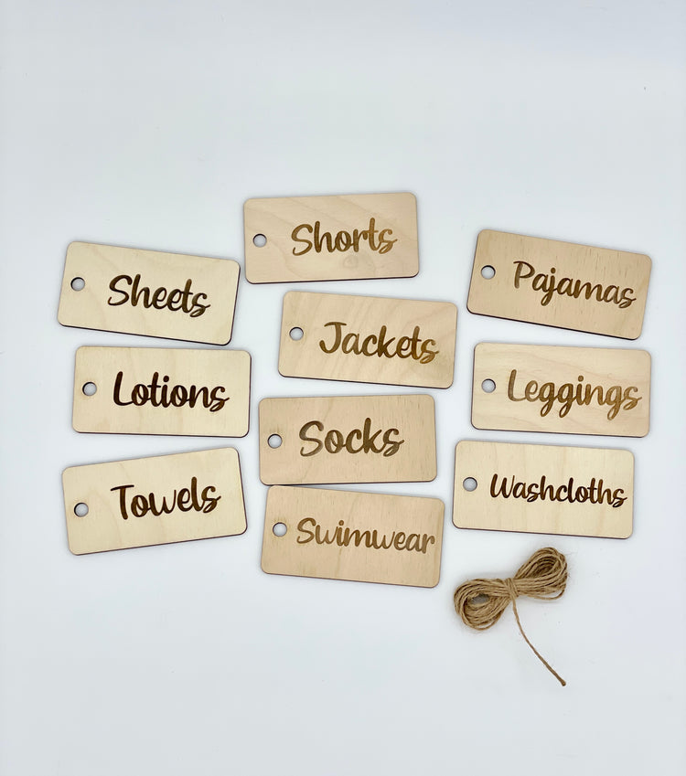 Laser cut tags