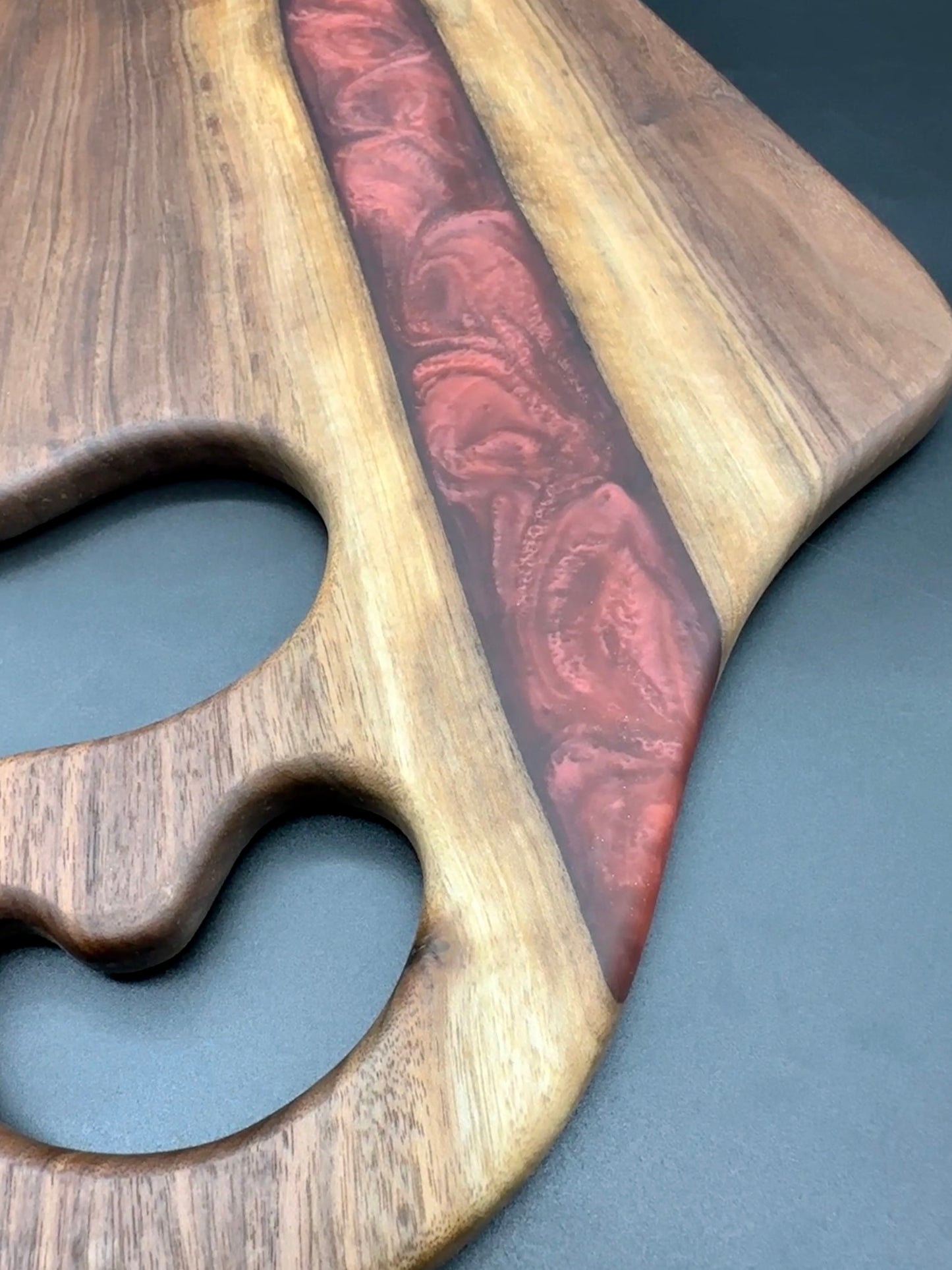 Walnut board with Merlot Red resin