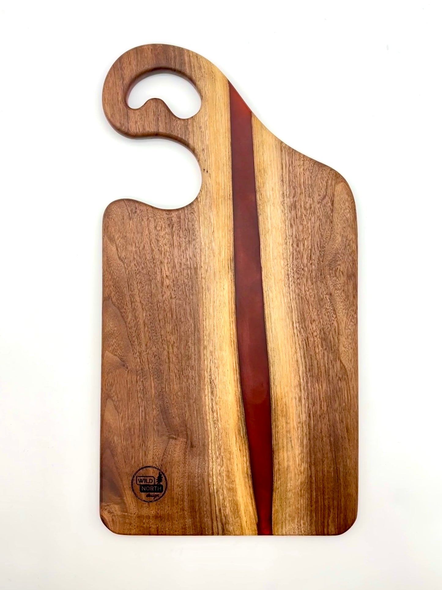 Walnut board with Merlot Red resin