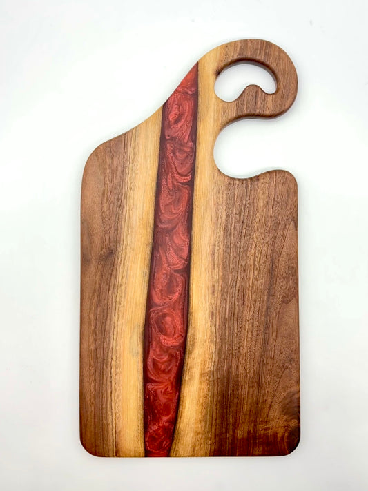 Walnut board with Merlot Red resin