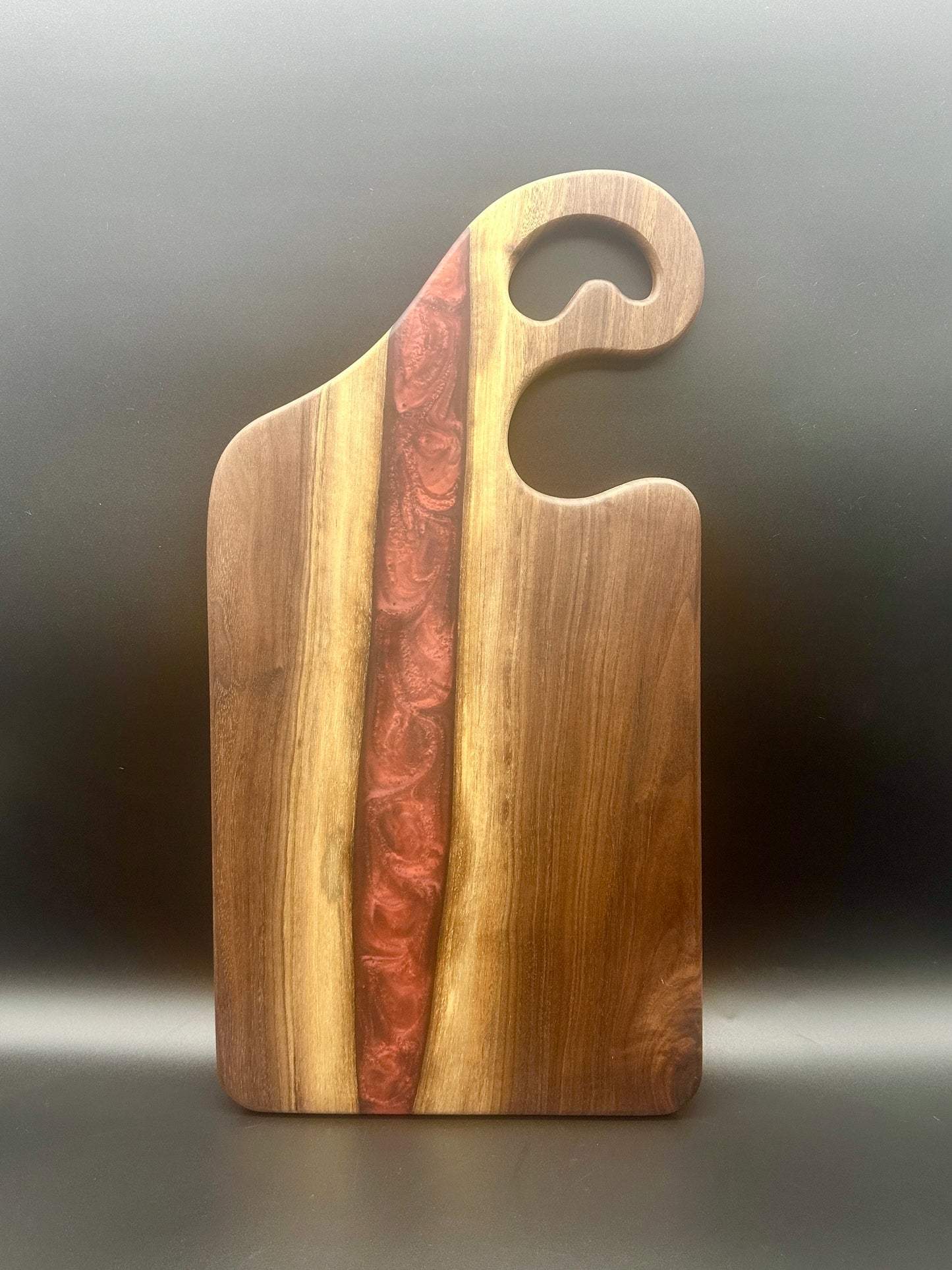Walnut board with Merlot Red resin