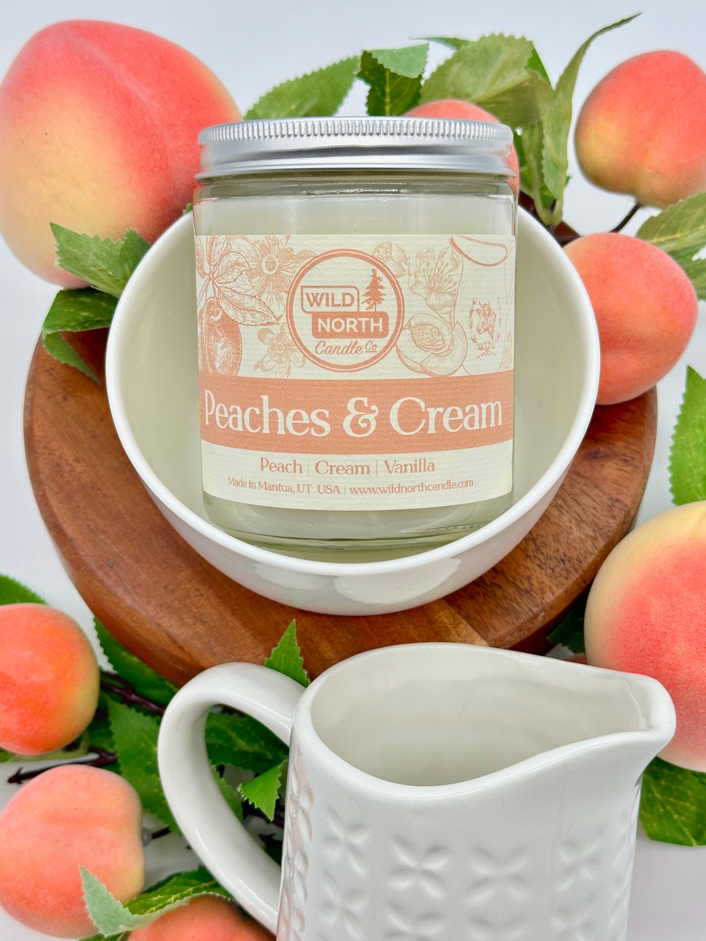 Peaches and Cream Soy Blend Wax Candle