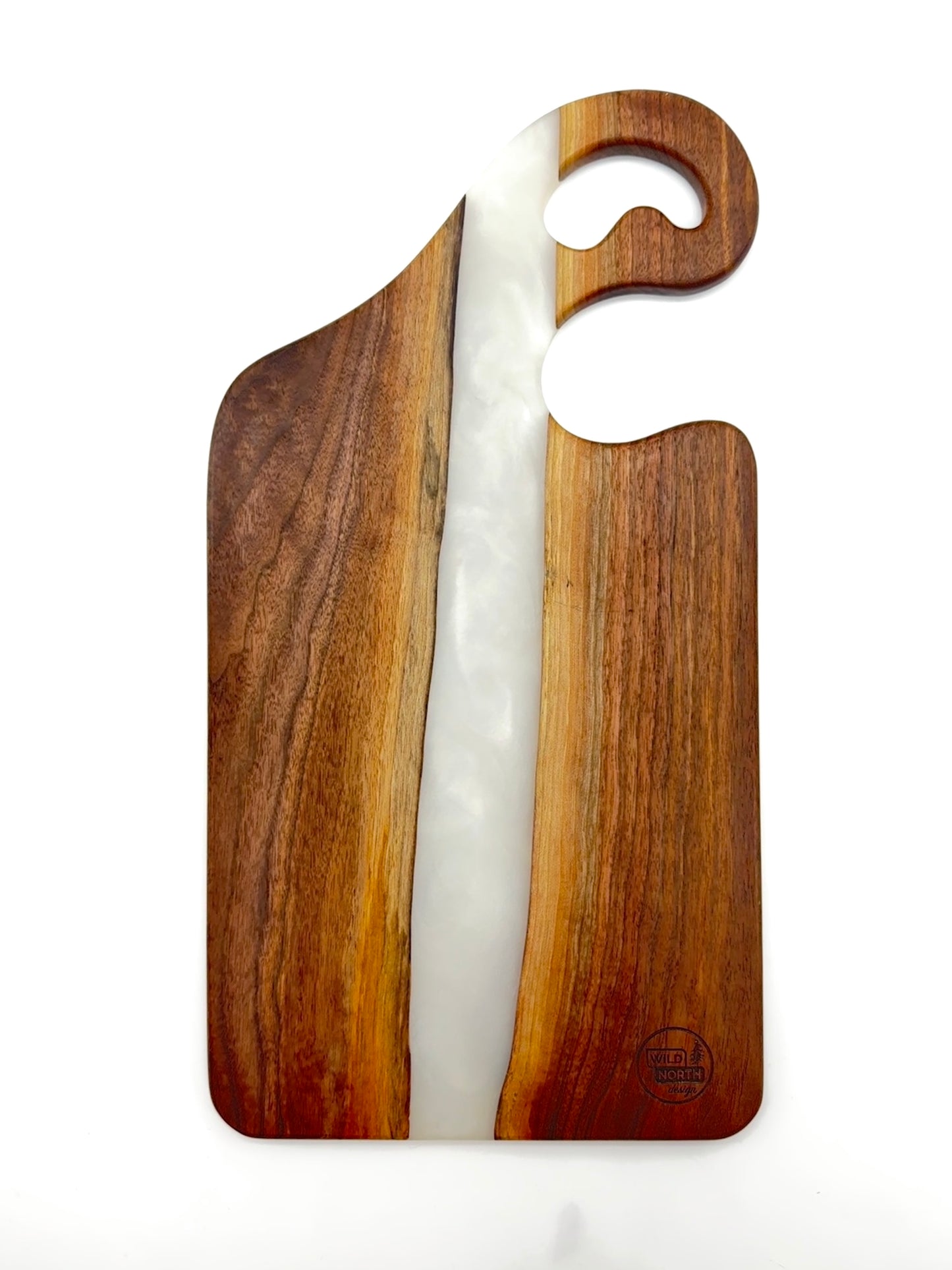 Walnut board with Pearl White resin