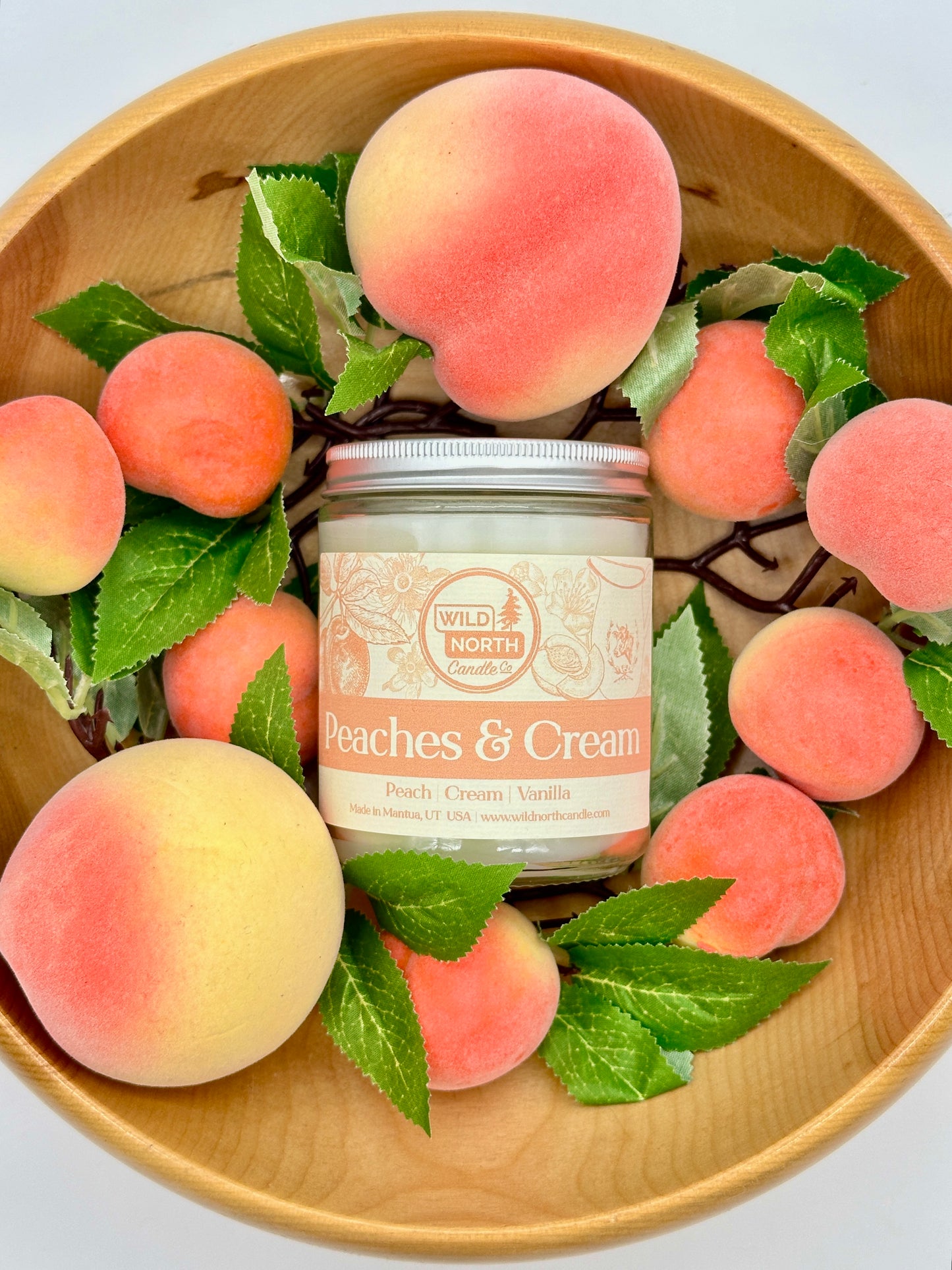 Peaches and Cream Soy Blend Wax Candle