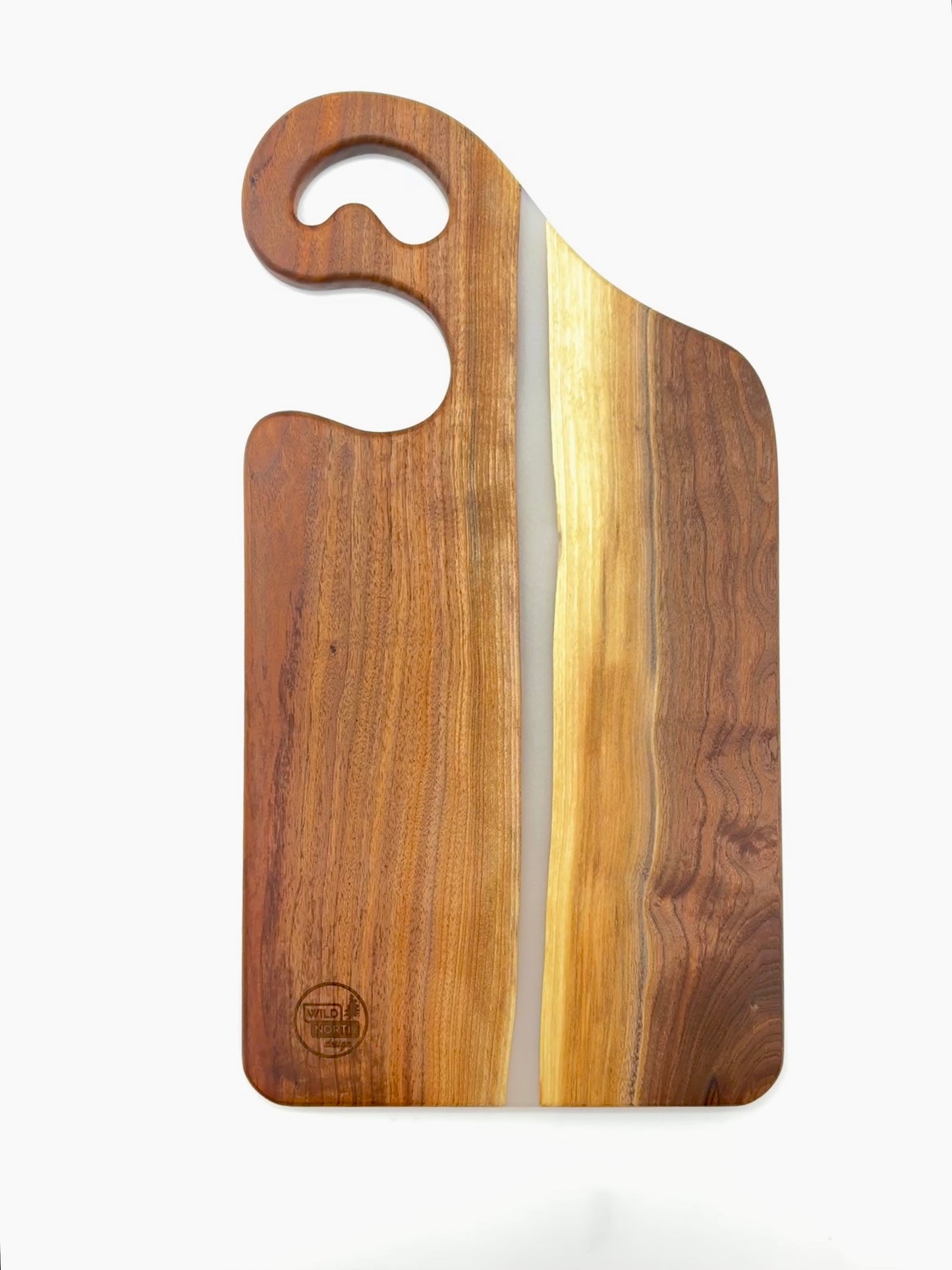 Walnut board with Pearl White resin