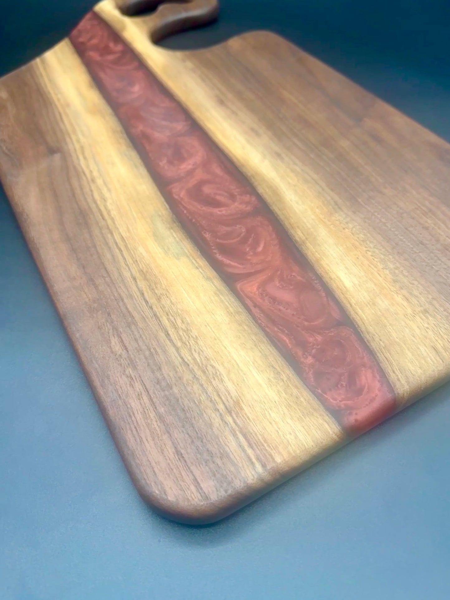 Walnut board with Merlot Red resin