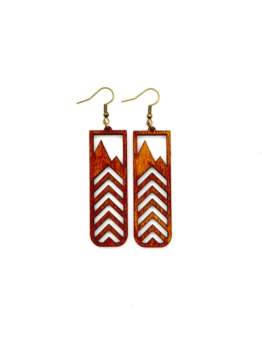 Laser Cut Chevron Mountain Earring