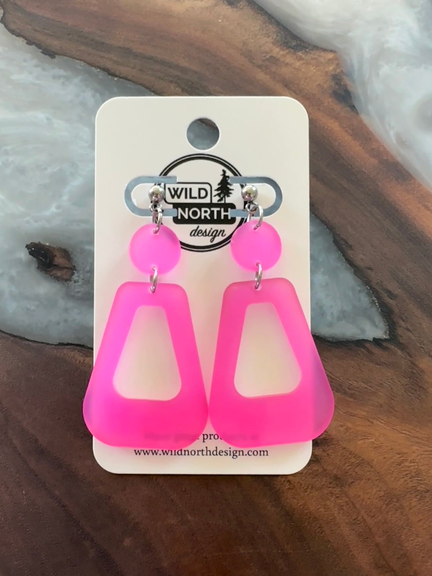 Pink Hoop Earrings Stylized