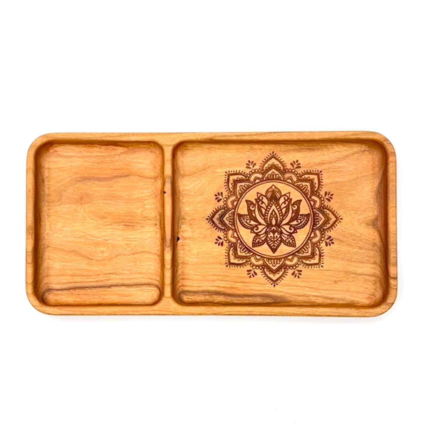 Valet Tray (Large) | Walnut/Cherry Wood | Handcrafted, Laser Etched Design | 5x10
