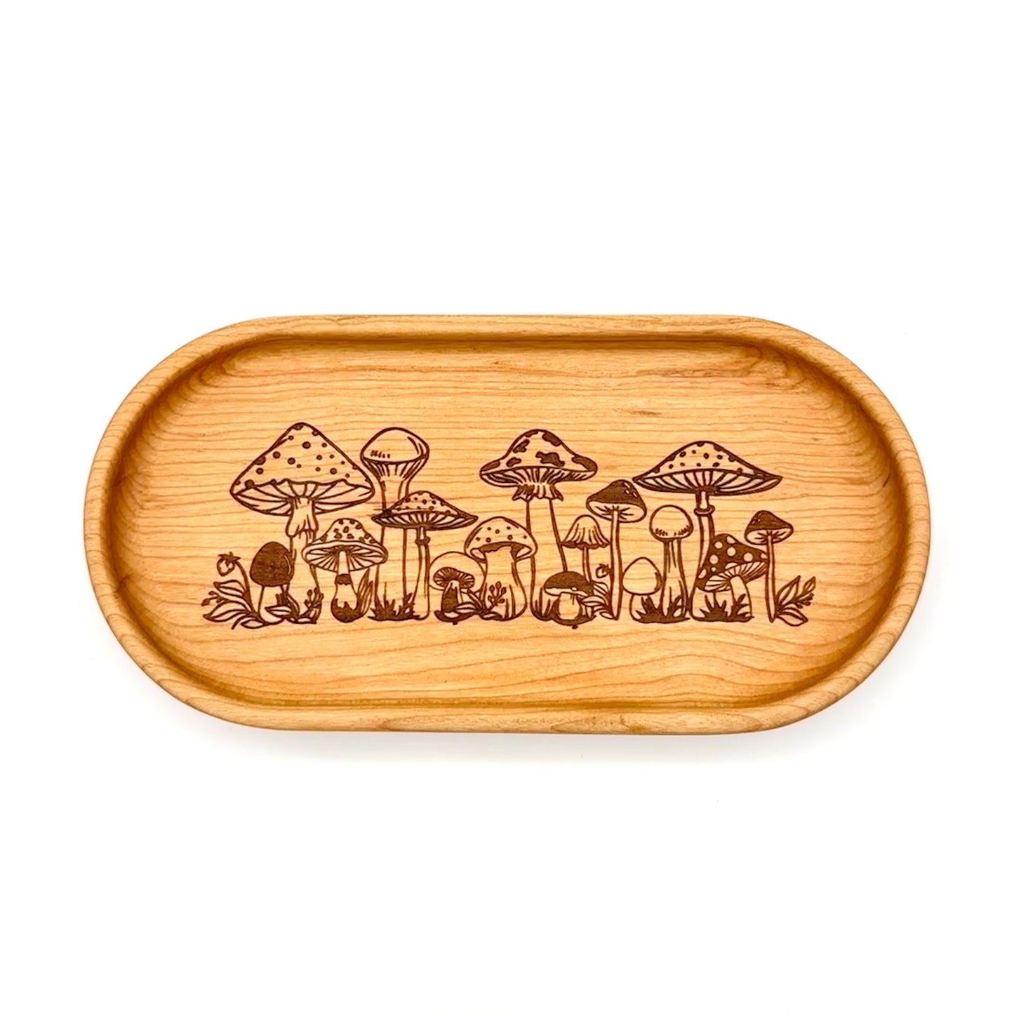 Catch-All Tray (Large) | Walnut/Cherry Wood | Handcrafted, Laser Etched Design | 5x10