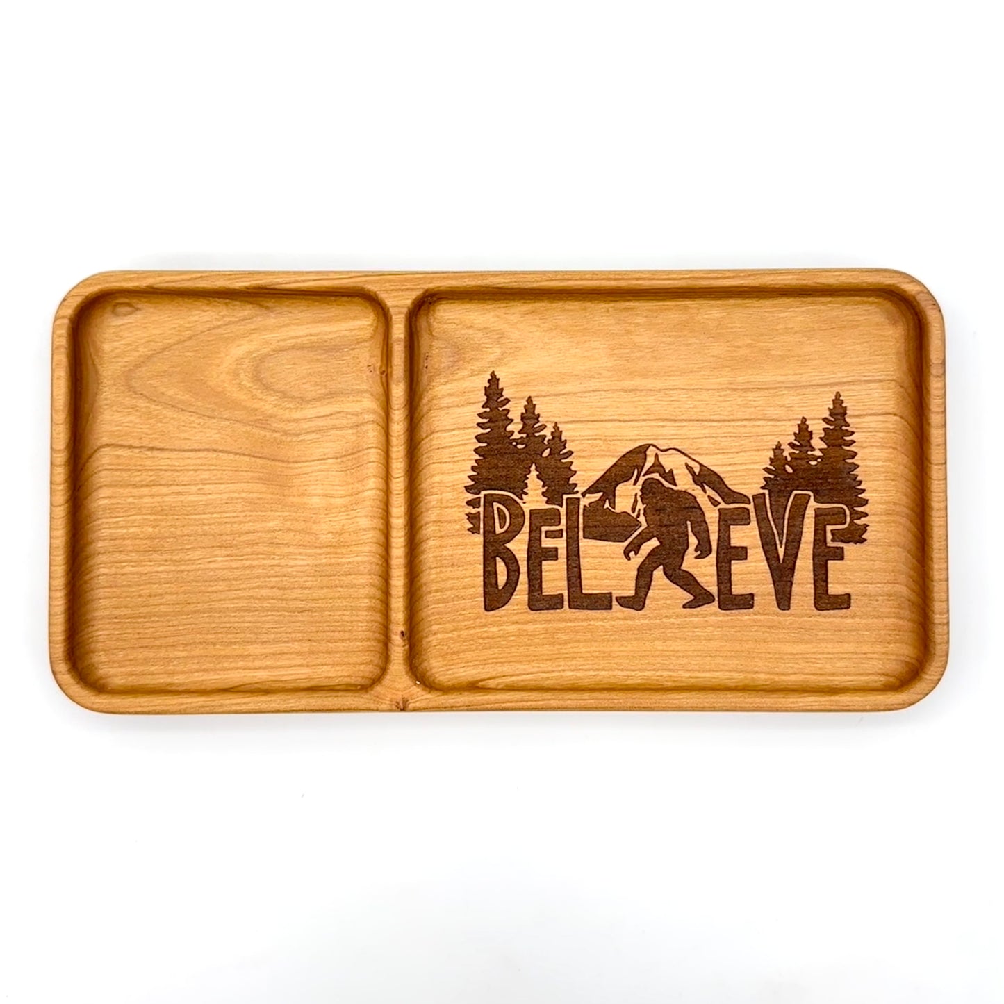 Valet Tray (Large) | Walnut/Cherry Wood | Handcrafted, Laser Etched Design | 5x10