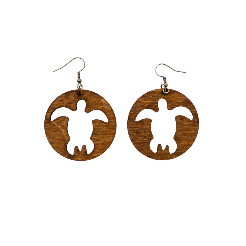 Sea turtle cut out earrings