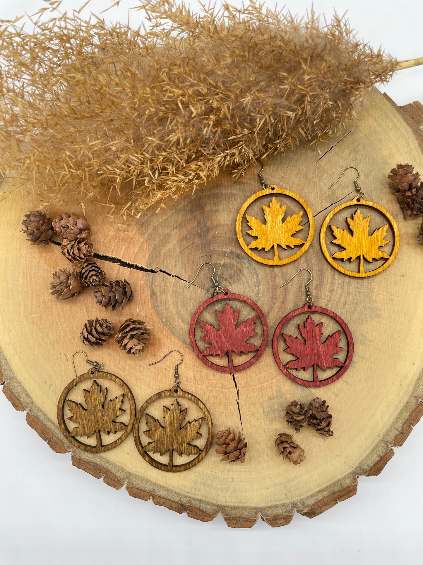 Maple leaf earrings