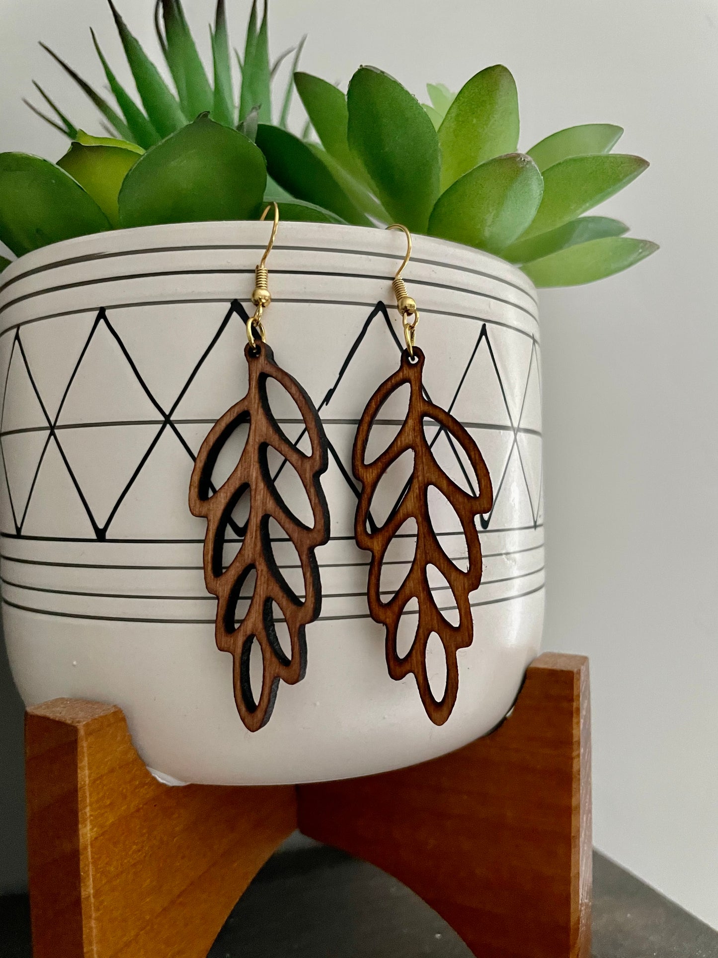 Laurel leaf earrings