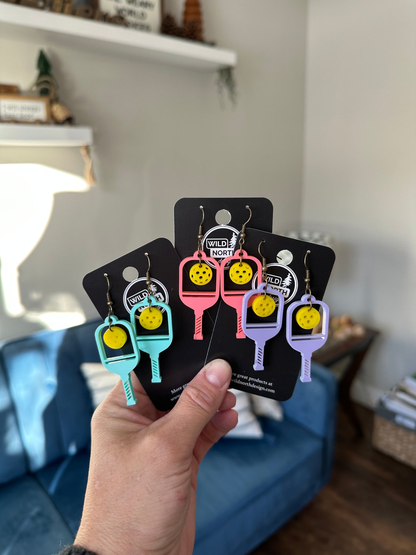 Pickleball acrylic earrings