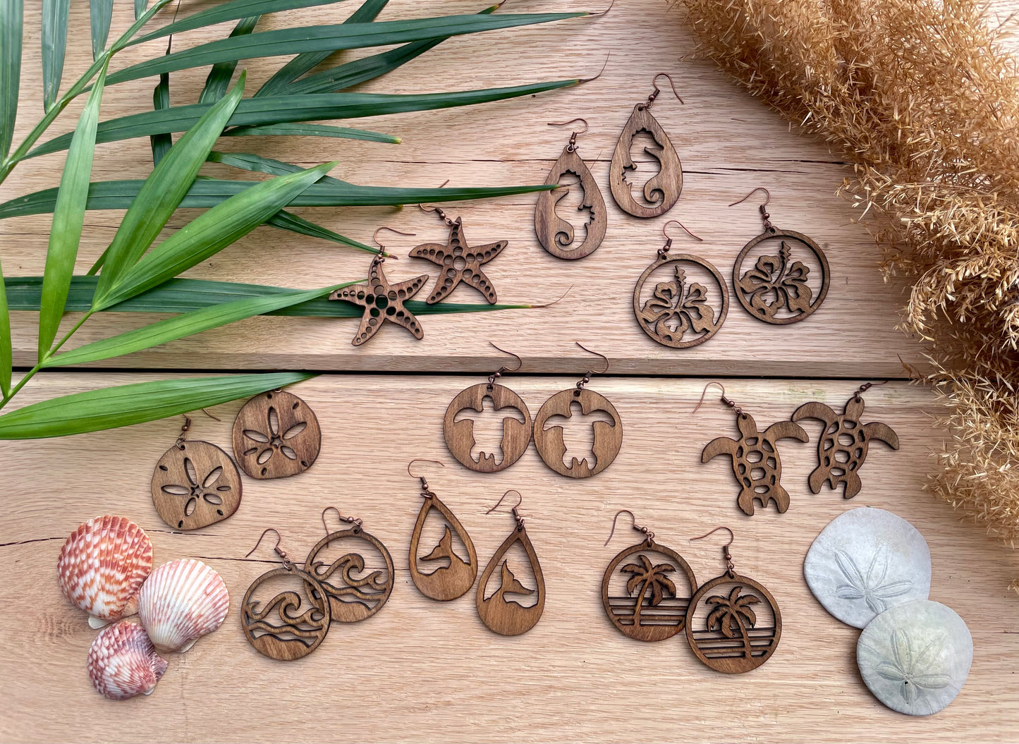 Sea turtle cut out earrings
