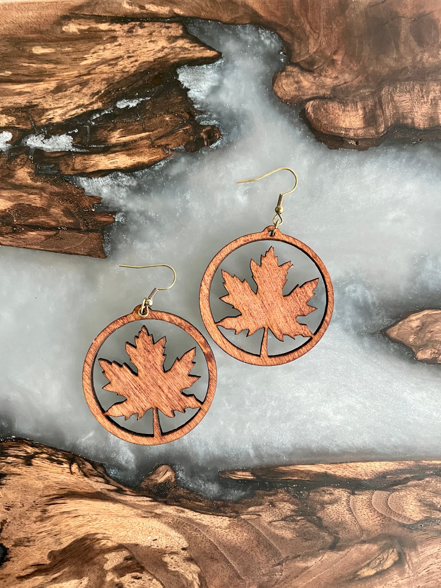 Maple leaf earrings