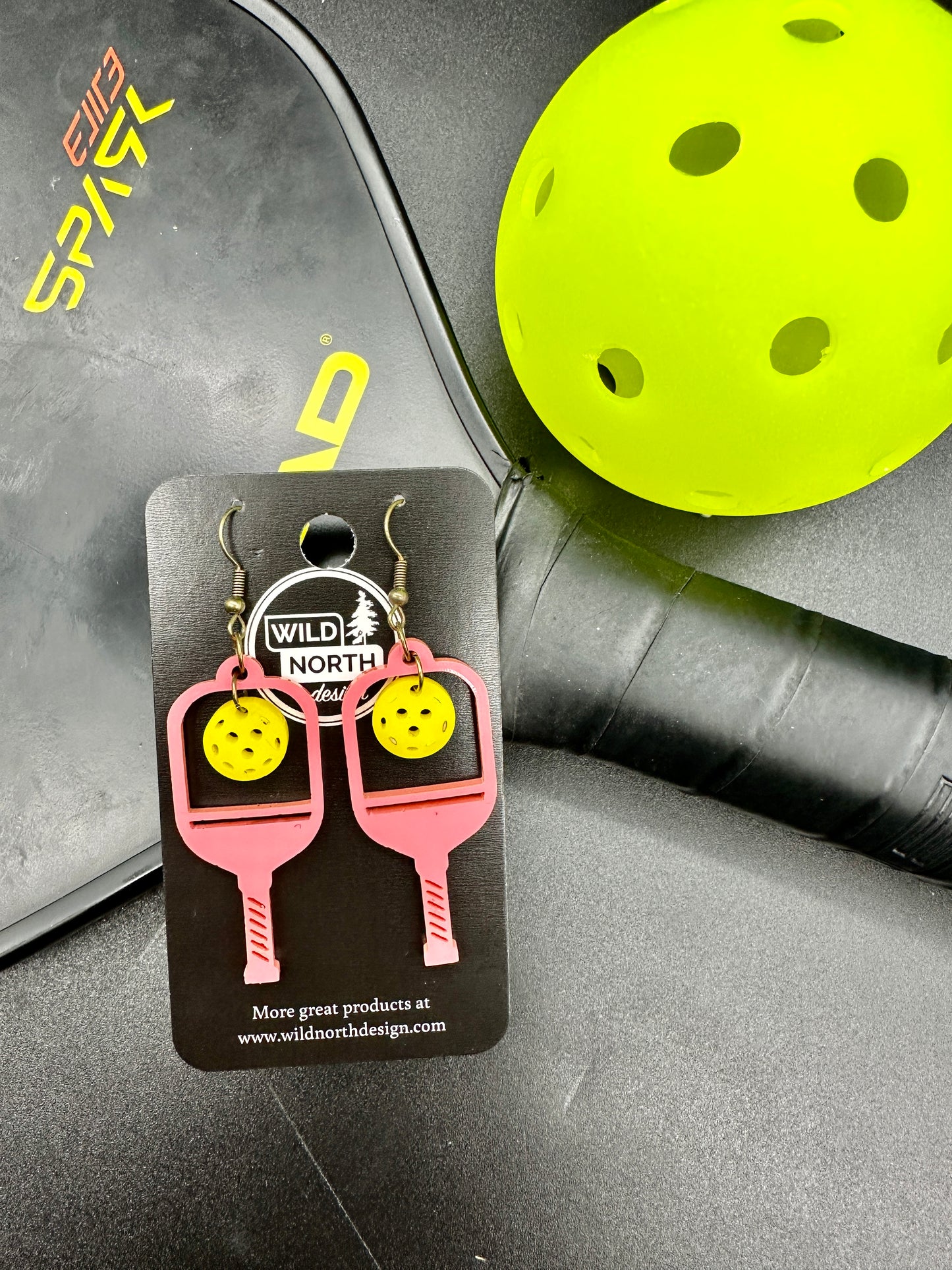 Pickleball acrylic earrings