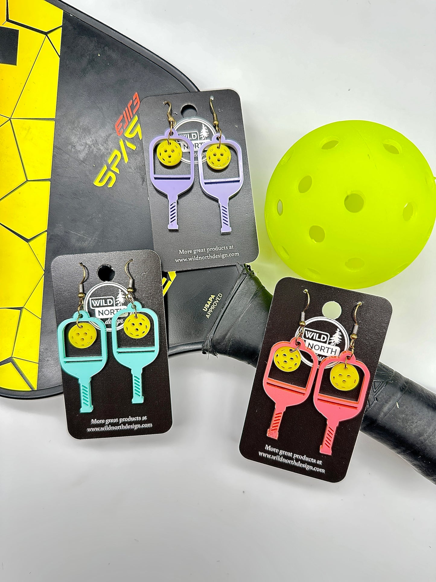 Pickleball acrylic earrings