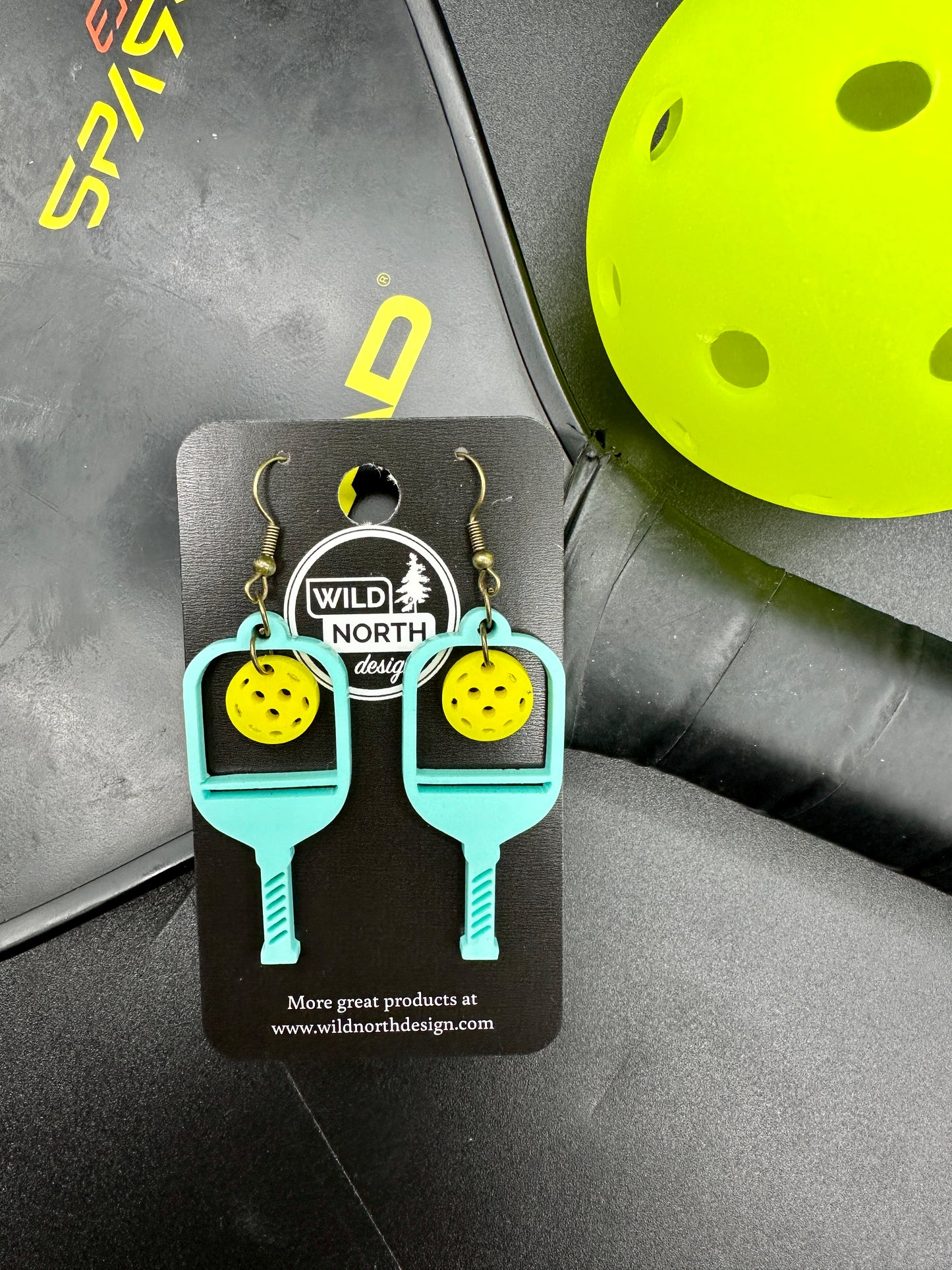 Pickleball acrylic earrings