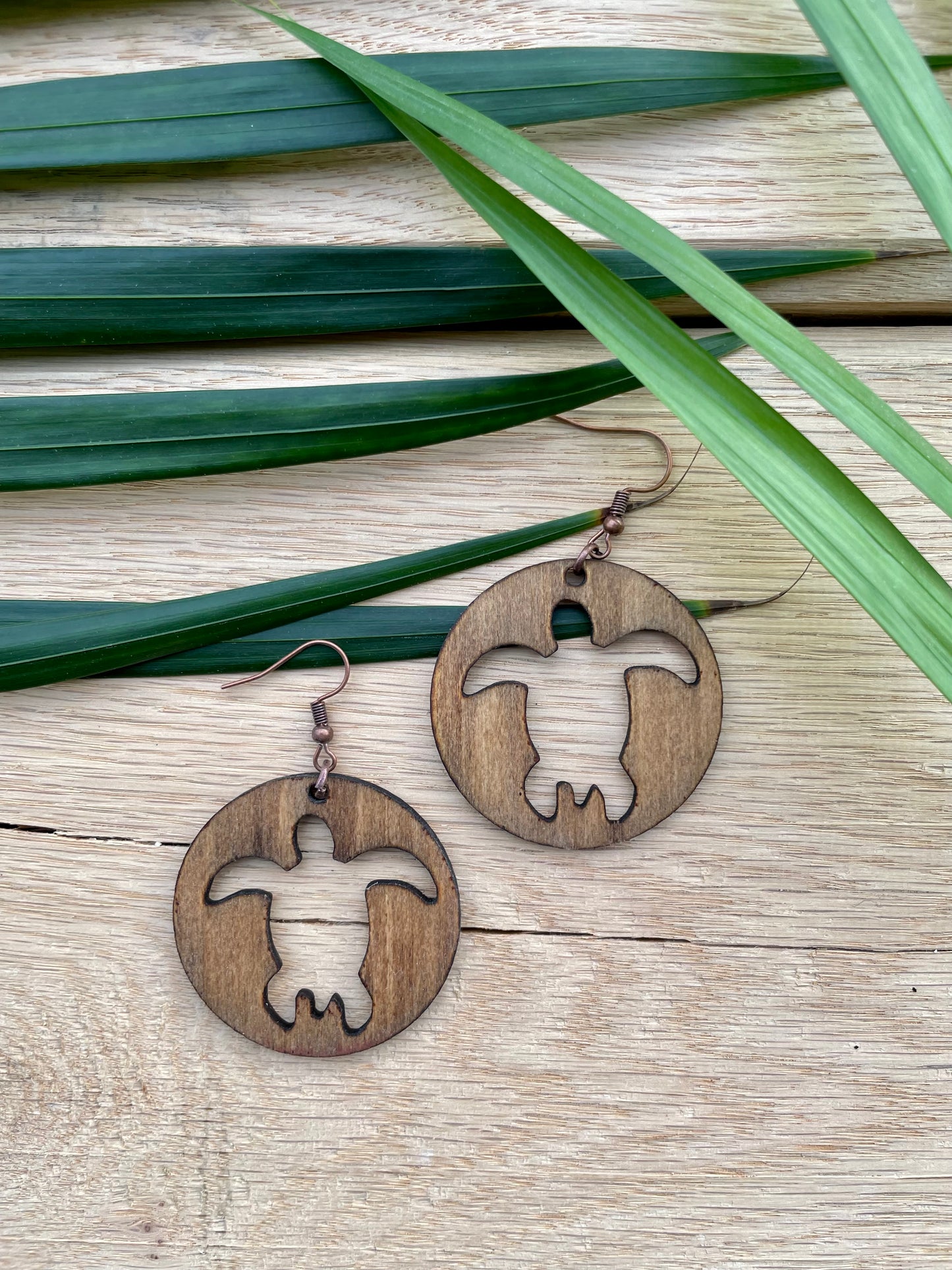 Sea turtle cut out earrings