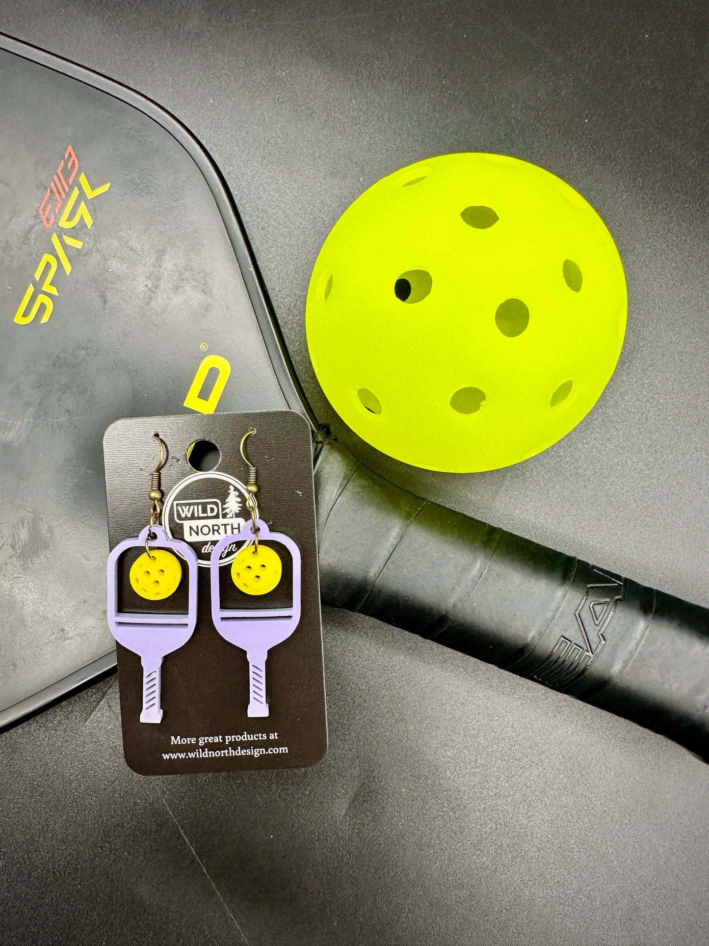 Pickleball acrylic earrings