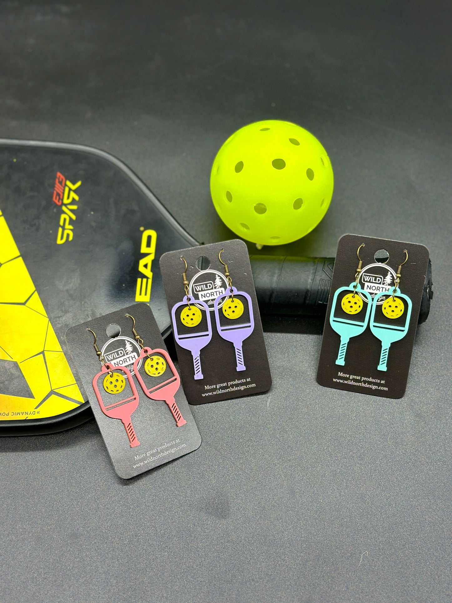Pickleball acrylic earrings