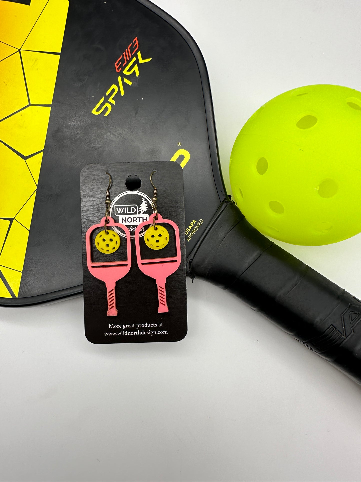 Pickleball acrylic earrings