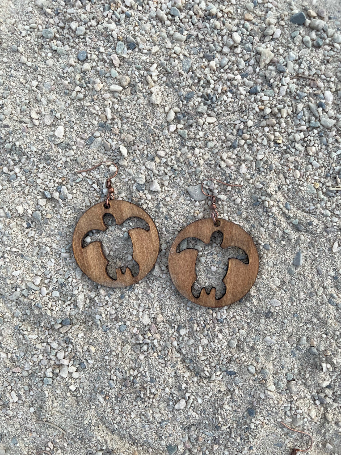 Sea turtle cut out earrings