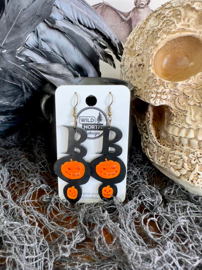 Boo Pumpkin Halloween earrings