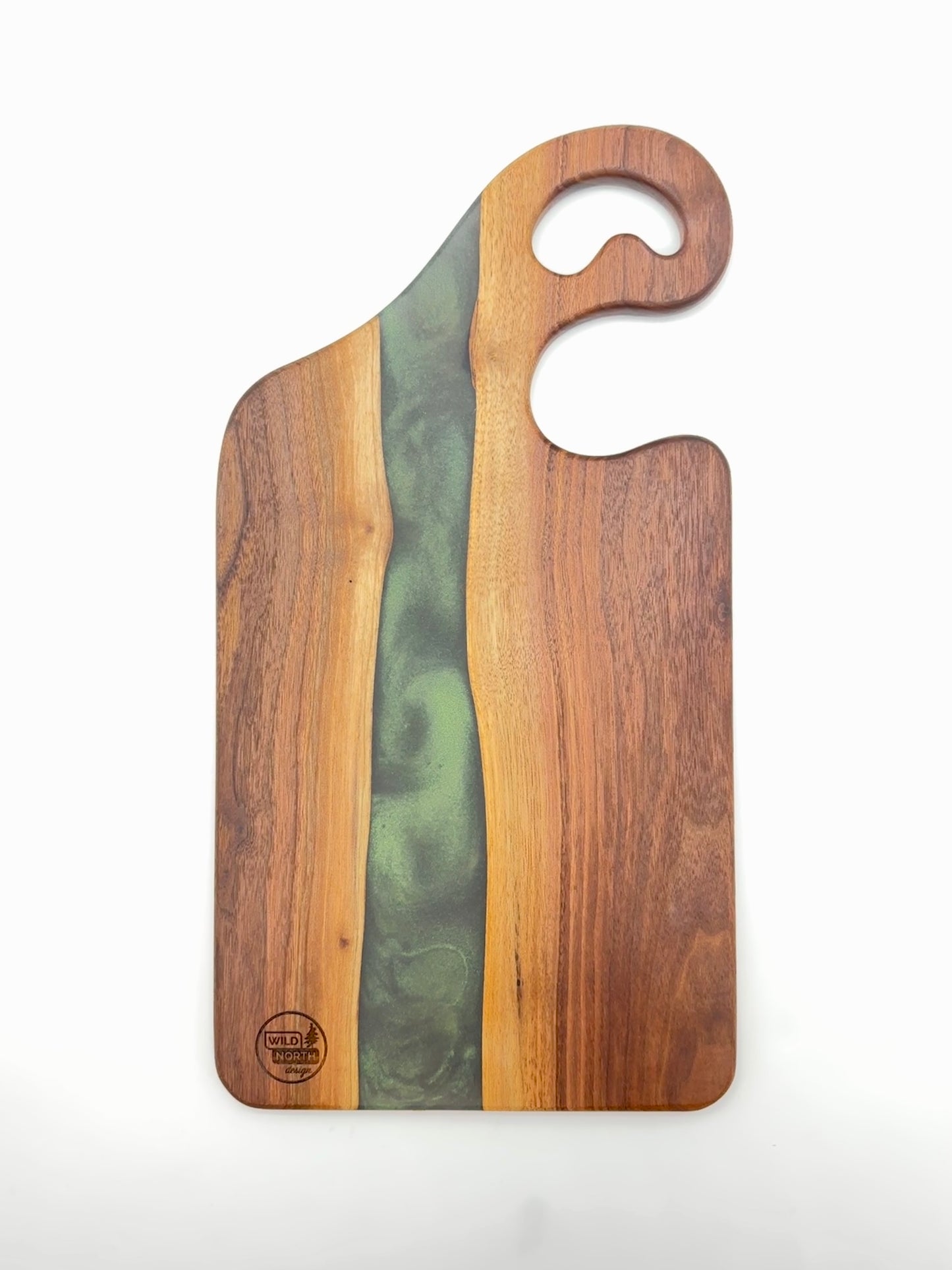 Walnut board with Green resin