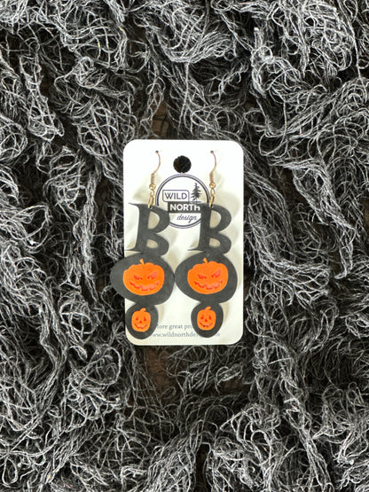 Boo Pumpkin Halloween earrings