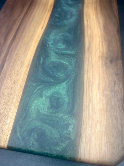 Walnut board with Green resin