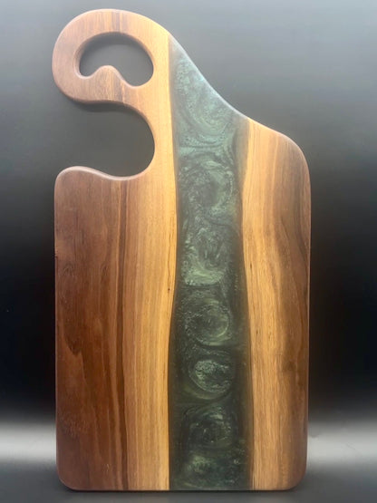 Walnut board with Green resin