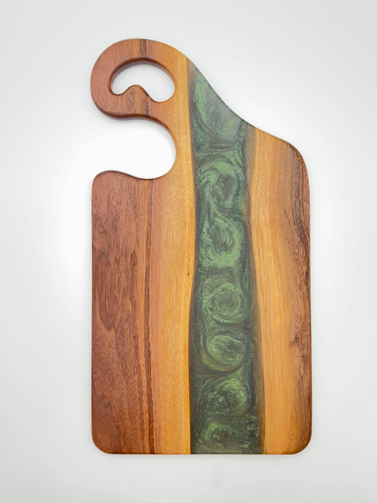 Walnut board with Green resin