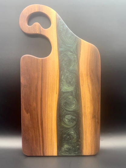 Walnut board with Green resin