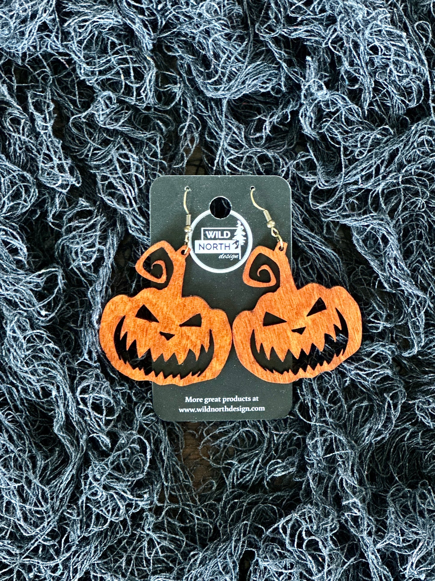 Jack O Lantern pumpkin Halloween earrings