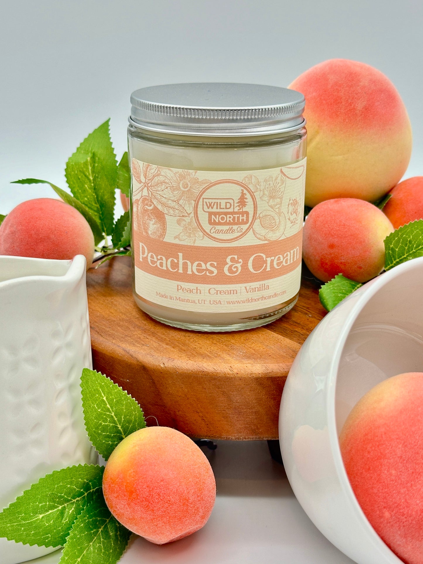 Peaches and Cream Soy Blend Wax Candle