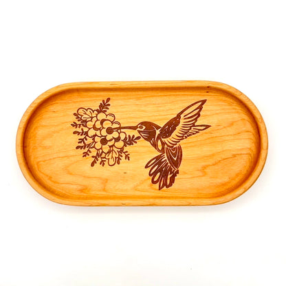 Catch-All Tray (Small) | Walnut/Cherry Wood | Handcrafted, Laser Etched Design | 4x8