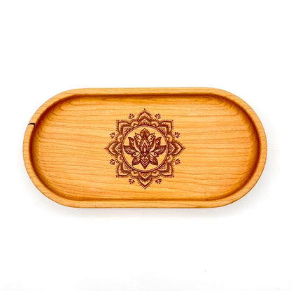 Catch-All Tray (Small) | Walnut/Cherry Wood | Handcrafted, Laser Etched Design | 4x8