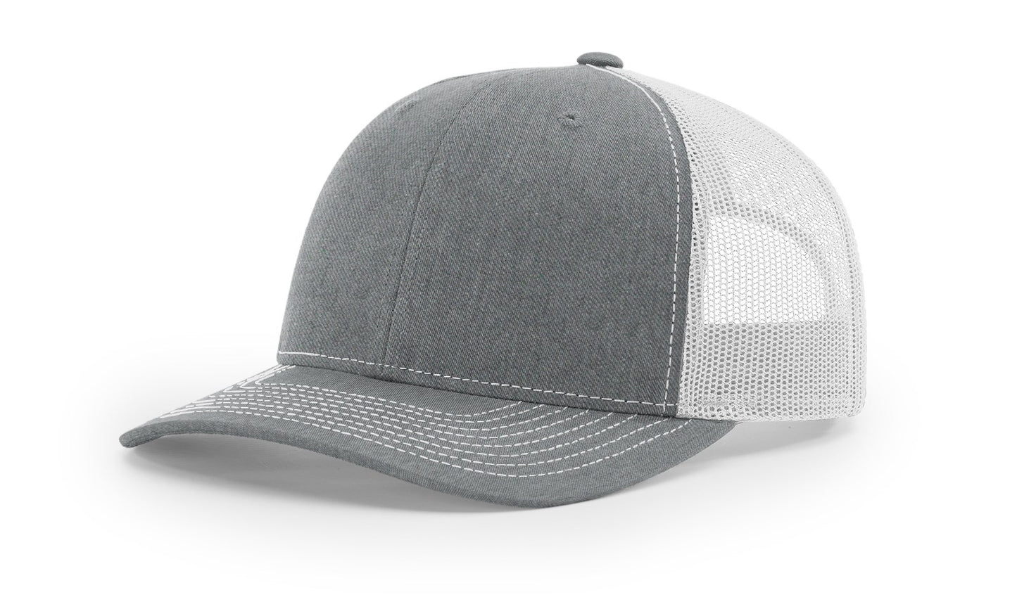 Richardson™ 112 - Heather Gray/Light Gray Snapback Hat With Premium Leather Patches