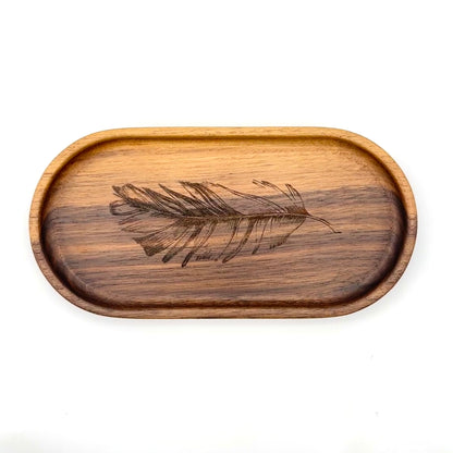 Catch-All Tray (Large) | Walnut/Cherry Wood | Handcrafted, Laser Etched Design | 5x10