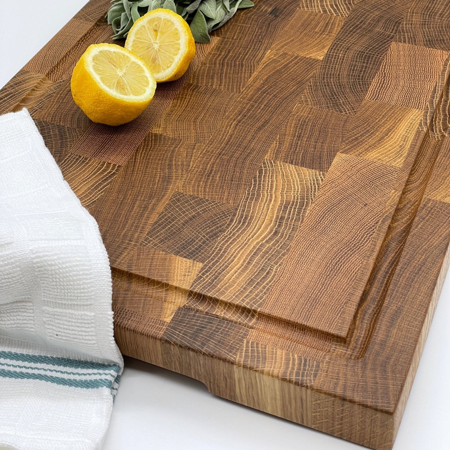 Large end grain white oak cutting board
