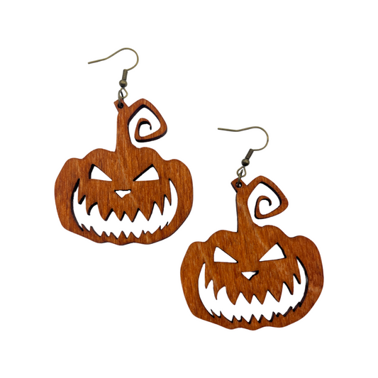 Jack O Lantern pumpkin Halloween earrings