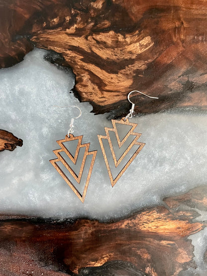 Geo triangle earrings