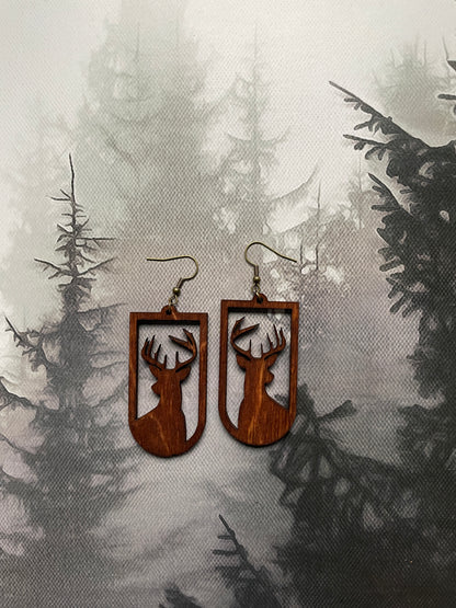 White tail buck earrings