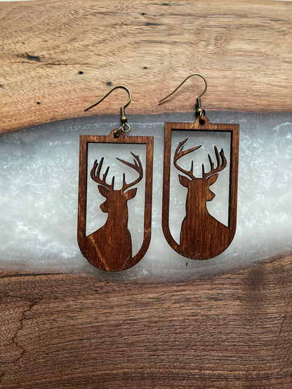 White tail buck earrings