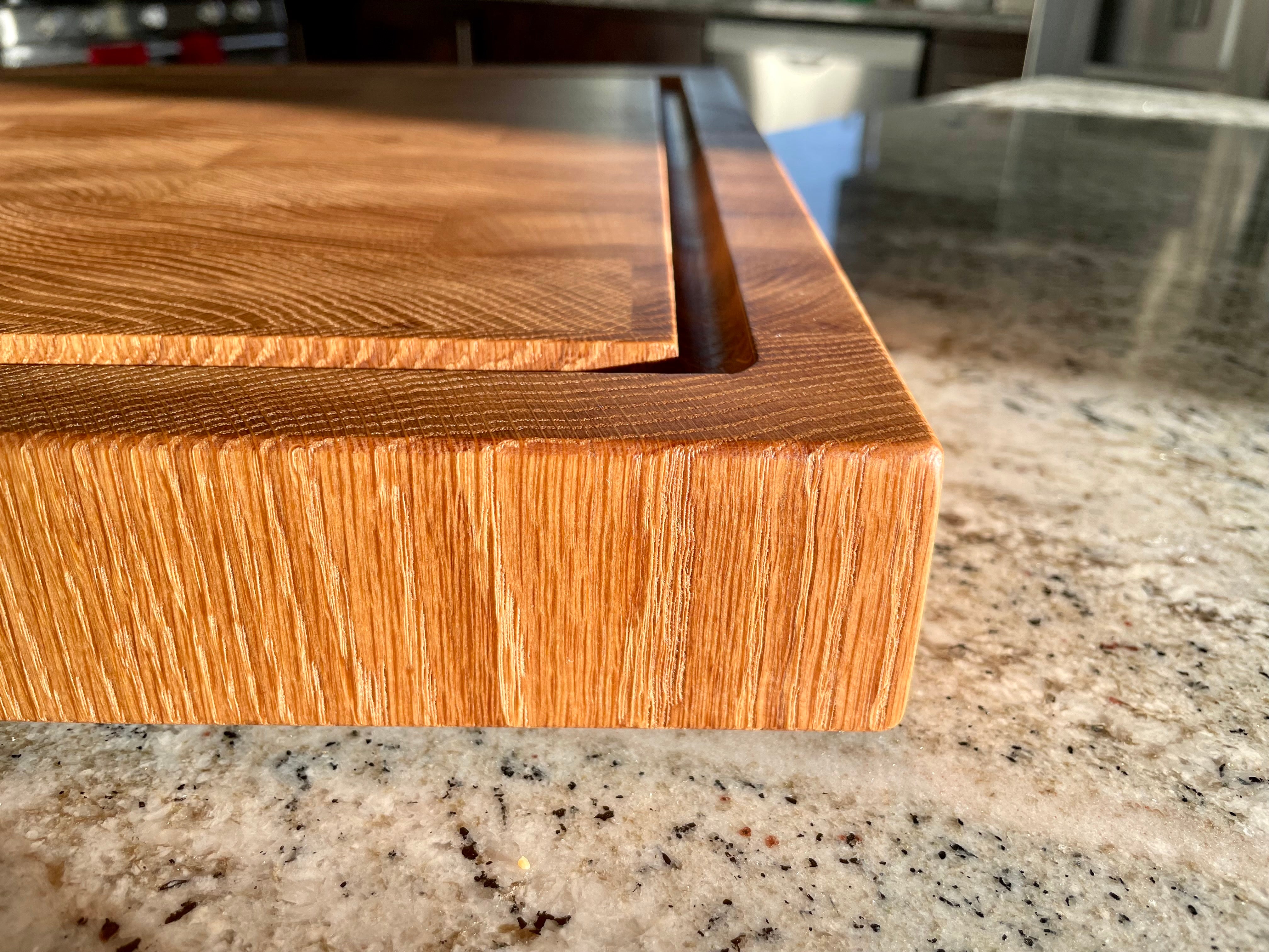 Extra large white oak end grain cutting board