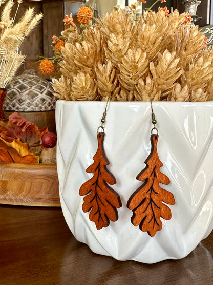 Oak leaf earrings