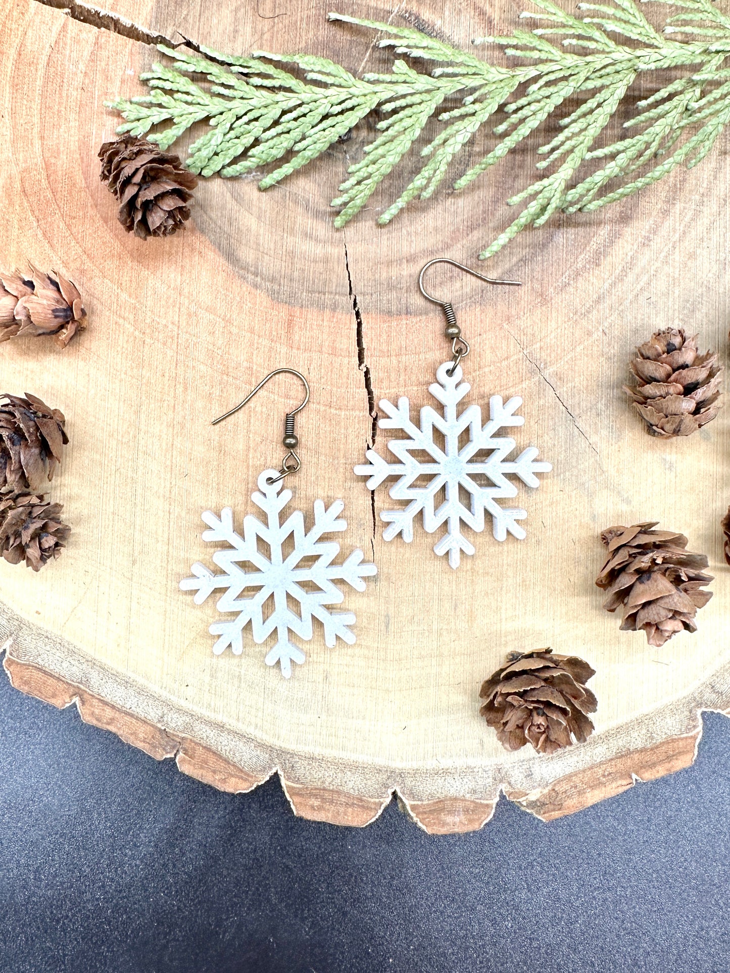 Snowflake acrylic earrings